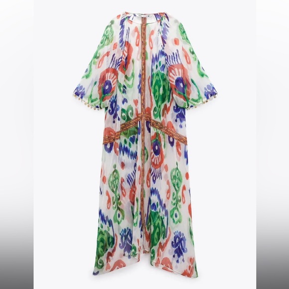 Zara Beaded Sheer Kaftan - Picture 2 of 6